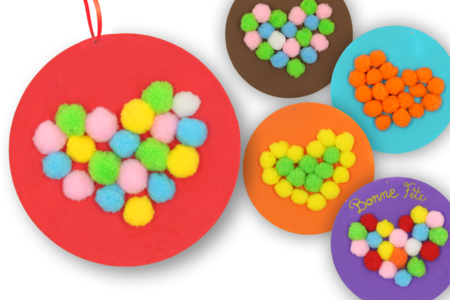 cartes à pomponner - Activités manuelles fête des mères – 10doigts.fr