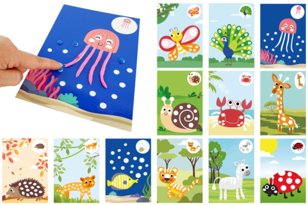 Cartes de modelage + CADEAU de 10 rondins de pâte à modeler - Kits éducatifs – 10doigts.fr