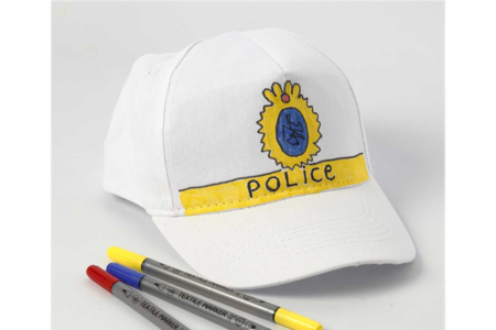 casquette police - Coton, lin - Textiles – 10doigts.fr