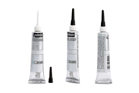 Cerne relief  pébéo- Argent - Peinture verre et faïence – 10doigts.fr