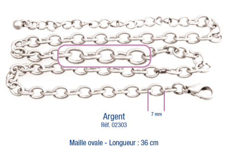 Chaîne en métal vieilli argenté - Activités manuelles créations de bijoux – 10doigts.fr