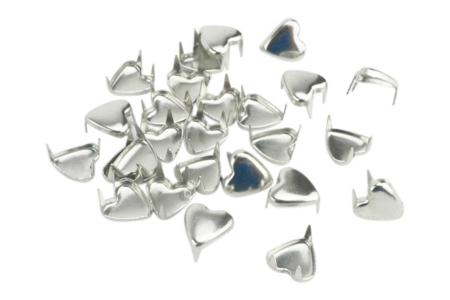 Clous cœurs Argentés - 1 lot (25 clous) - Clous et rivets – 10doigts.fr