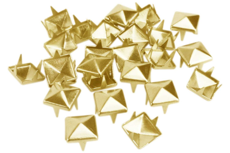 Clous pyramides Dorés - 1 lot (25 clous) - Clous et rivets – 10doigts.fr