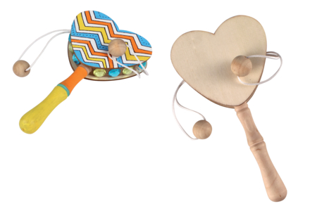Cœur tam-tam bois - Instruments en bois – 10doigts.fr
