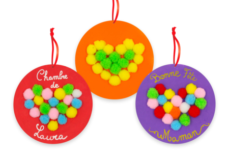 coeurs pompons activité enfants - Kits éducatifs – 10doigts.fr