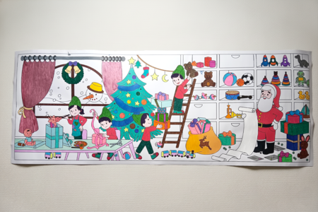 Coloriage Fresque Noel Enfant - Formes et dessins à colorier – 10doigts.fr