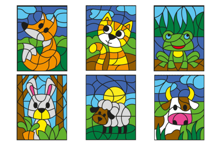 Coloriages aux numéros - Thème Animaux de la Ferme (6 coloriages) - Formes et dessins à colorier – 10doigts.fr