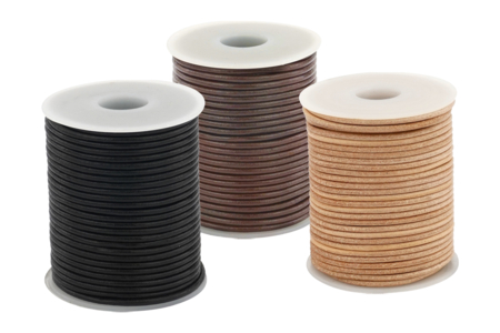 Cordon en cuir bijoux noir marron naturel - Cordon cuir – 10doigts.fr