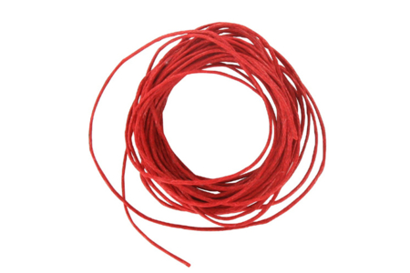 cordons cirés rouge - Fil coton, échevette – 10doigts.fr