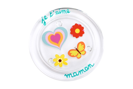 coupelle en verre sous tasse fête des mères - Supports en Verre – 10doigts.fr