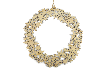 Couronne en bois ajourée 35 cm - Objets en bois Noël – 10doigts.fr