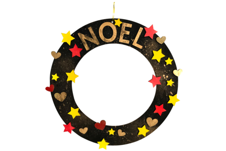 couronne en bois or noir - Couronnes de Noël – 10doigts.fr