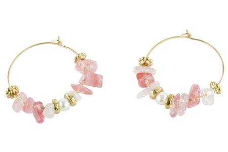 créoles roses - Boucles d'oreilles – 10doigts.fr