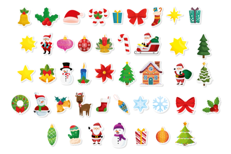 décorations de noel en carte forte à coller - Petites décorations de Noël – 10doigts.fr