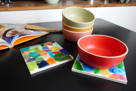 dessous de plat cadeau fête des mères - Activités manuelles mosaïques – 10doigts.fr