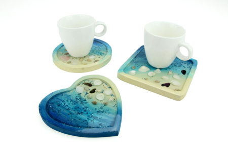 dessous de verre résine - Objets bois pour la cuisine – 10doigts.fr