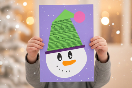 DIY collage bonhomme de neige - Activités manuelles personnages de Noël – 10doigts.fr