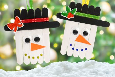 DIY enfants activité bonhomme de neige batons d'esquimaux - Activités manuelles bricolages de Noël – 10doigts.fr