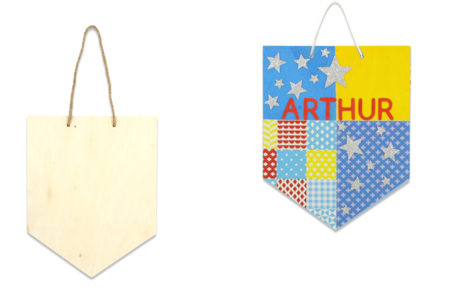 drapeau bois - Plaque de porte – 10doigts.fr