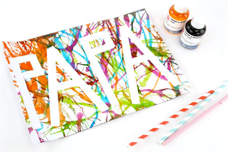 echnique de la peinture soufflée dessin - Activités manuelles fête des pères – 10doigts.fr