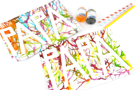 echnique de la peinture soufflée fete des peres - Activités manuelles fête des pères – 10doigts.fr