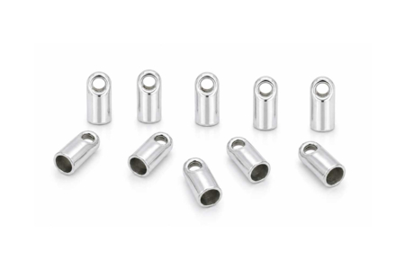 Embouts pour cordon argent Ø 3.2 mm - 10 pcs - Fermoirs bijoux – 10doigts.fr