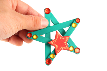étoile bâtonnet esquimaux noël - Activités manuelles décorations du sapin de Noël – 10doigts.fr