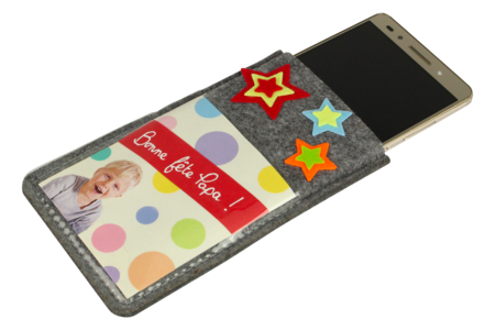 étui pochette smartphone fête des pères - Activités manuelles fête des pères – 10doigts.fr