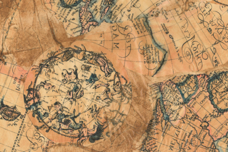 feuille mappemonde - Papiers Vernis-collage – 10doigts.fr