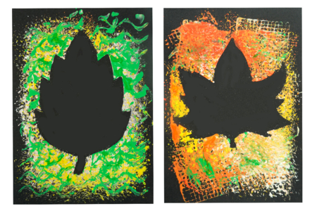 feuilles de chêne peinture - Activités manuelles peinture – 10doigts.fr