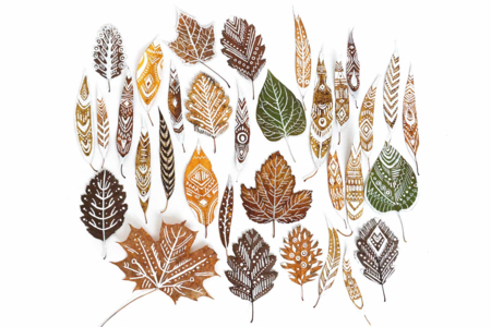 feuilles mortes au posca blanc - Marqueurs POSCA – 10doigts.fr