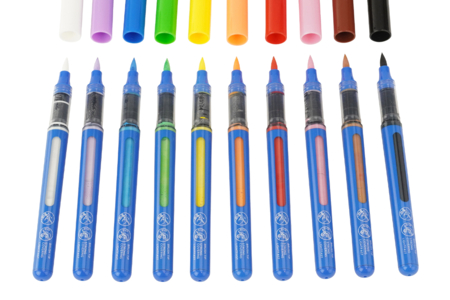 Feutres acryliques pointe pinceau Carioca - 10 couleurs - Marqueurs peinture : l'intensité de l'acrylique au bout des doigts – 10doigts.fr