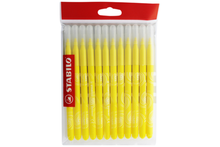 feutres stabilo power jaune - Feutres pointes moyennes – 10doigts.fr