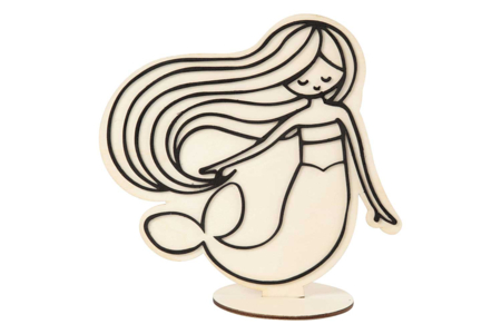 Figurines en bois avec relief - sirène - Livres et Kits de modelage – 10doigts.fr
