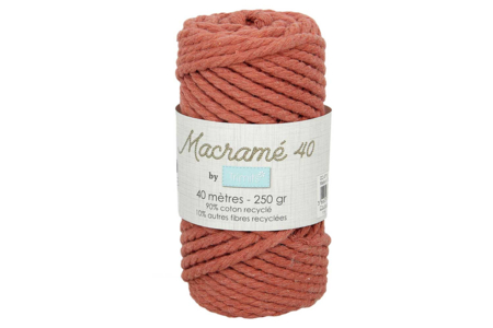 Fil macramé  Ø 5 mm, 40 m - Brique - Fils pour macramé – 10doigts.fr