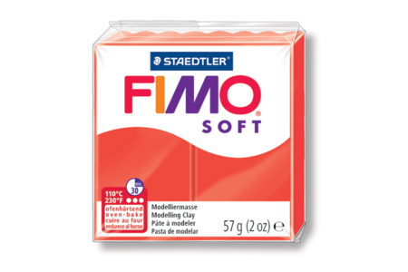 Fimo Soft 57gr - rouge indien - N° 24 - Pâtes Fimo Soft – 10doigts.fr