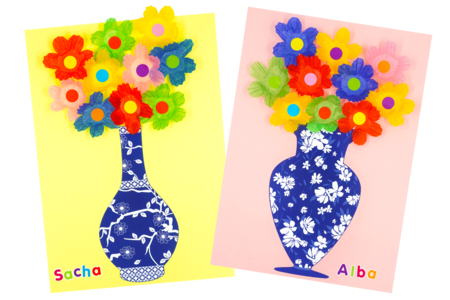 fleurs collage papier fête des mères enfants - Activités manuelles Printemps – 10doigts.fr