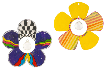 fleurs en bois pour attrape soleil - Suspensions décoratives en bois – 10doigts.fr