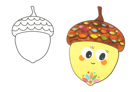 forme gland à colorier - Supports en papier – 10doigts.fr