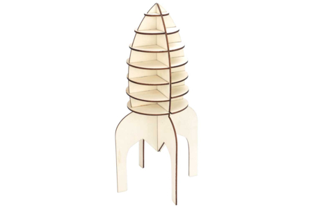 Fusée en bois à monter à l'unité - Maquettes en bois – 10doigts.fr