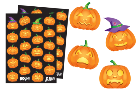 gommettes citrouilles halloween - Gommettes Halloween – 10doigts.fr