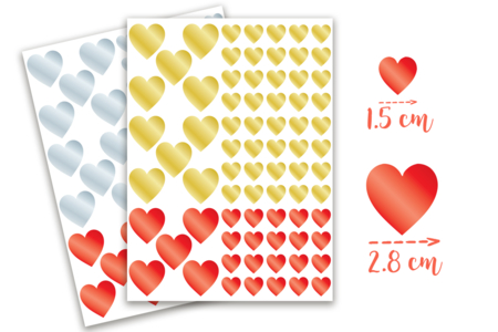 gommettes coeurs métal - Gommettes coeurs – 10doigts.fr
