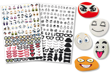 gommettes crazy face stickers - Gommettes Yeux et Visages – 10doigts.fr