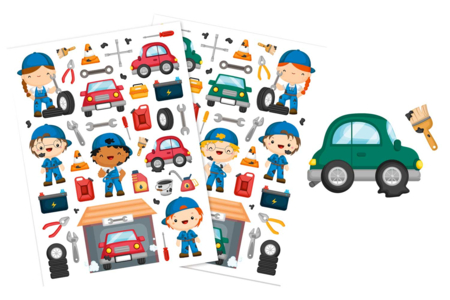 Gommettes garage - 78 pcs - Gommettes Transports et Métiers – 10doigts.fr