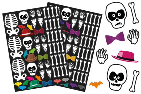 Gommettes Halloween Squelette - Gommettes Halloween – 10doigts.fr