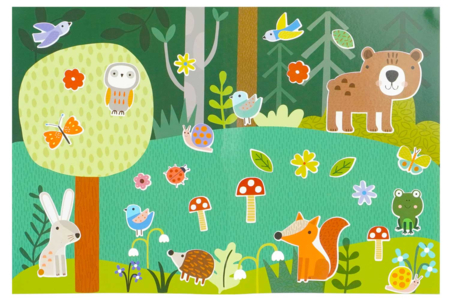 Gommettes “Les animaux de la forêt” + décor - Kits créatifs gommettes – 10doigts.fr