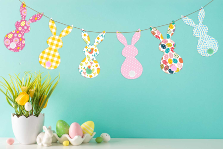 guirlande lapin seniors - Activités manuelles adultes – 10doigts.fr