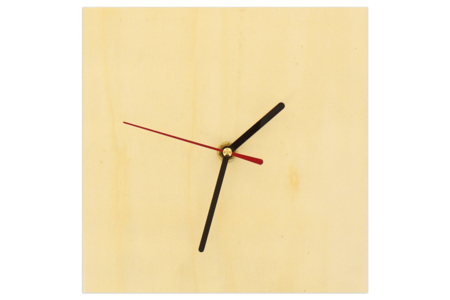 Horloge carrée (20 x 20 cm) en bois avec mécanisme à quartz - Horloges en bois – 10doigts.fr