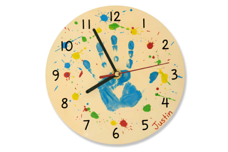 horloge empreinte de main enfant - Horloges à fabriquer – 10doigts.fr