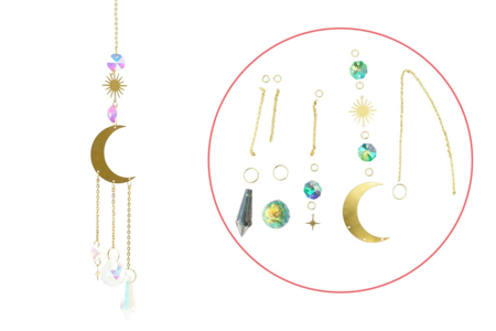 Kit attrape soleil 3 - Thème lune - Kits attrape-rêves – 10doigts.fr